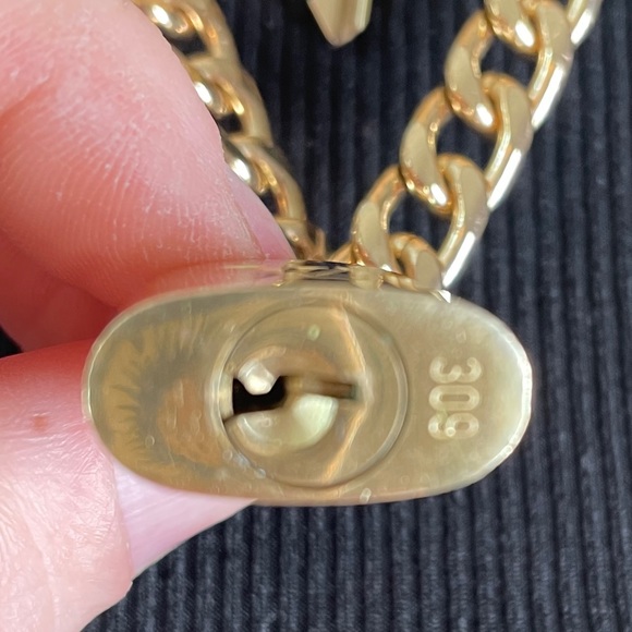 Authentic Louis Vuitton Brass lock and key upcycled on gold plated necklace - Picture 2 of 5